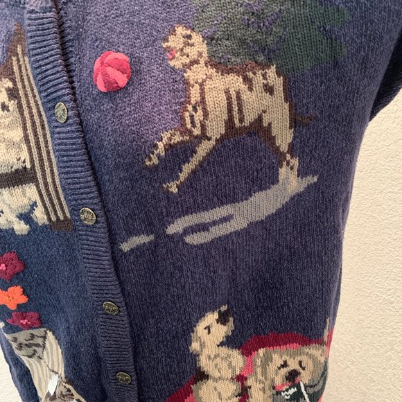 Northern Reflections cotton cardigan sweater size L dogs and puppies - Picture 4 of 16